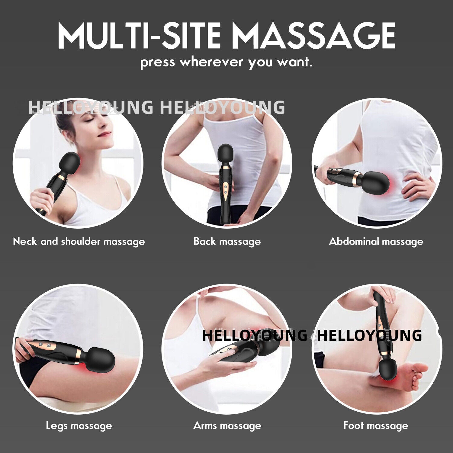10 modes Powerful Personal Women Massage Wand Scepter Silicone Womens Massager