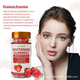 Strawberry Whitening Gummies Skin Moisturizing No Sugar Dairy Free - 60 Count