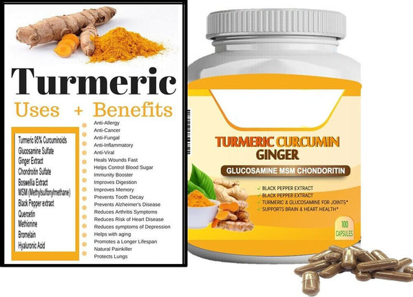 Turmeric Curcumin with Ginger and Bio pepper 2600mg Triple Strength 120 Capsules