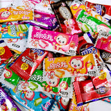 Delicious children's snacks, loose sweets, milk, and fruit candies