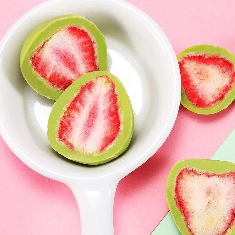 60g Freeze-dried Strawberry Filling Matcha Cocoa Milk Flavored Chocolate Balls