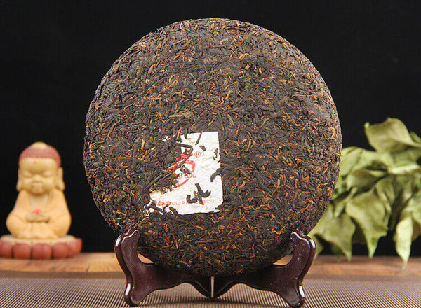 Long Yuan No. Pu'er Ripe Tea Cake Ancient Tree Yunnan Seven Seeds Cake 380g/cake