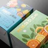 Freeze dried citrus, passion fruit, honey tea, lemon slices, flower fruit tea