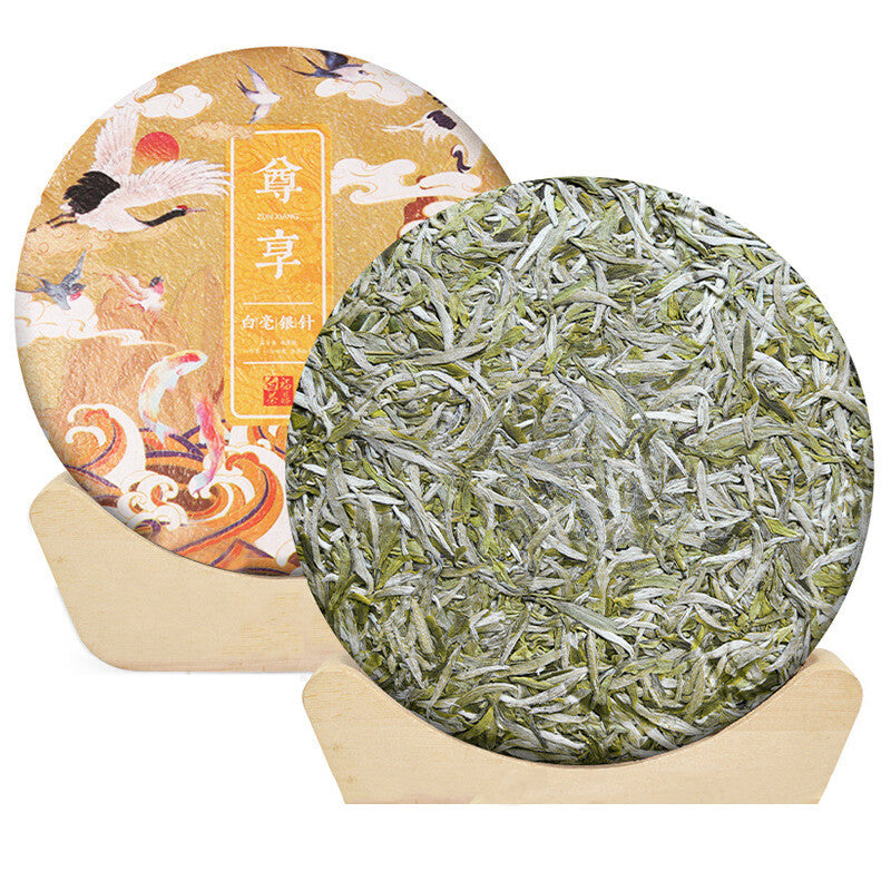 Fuding White Tea Whole Single Bud White Hair Silver Needle Tea Cake 300g Secondary image