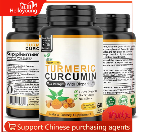Triple Strength Capsules Turmeric Curcumin with Ginger 120 and Bio pepper 2600mg