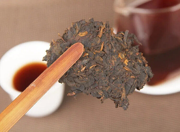 357G Chinese Good Taste Shu Puer Tea Cake Yunnan Qizi Bing Fermented Puerh Cha