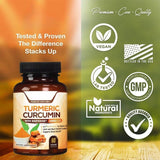 Turmeric Curcumin with Ginger - 95% Curcuminoids 2600mg Max potency w BioPerine