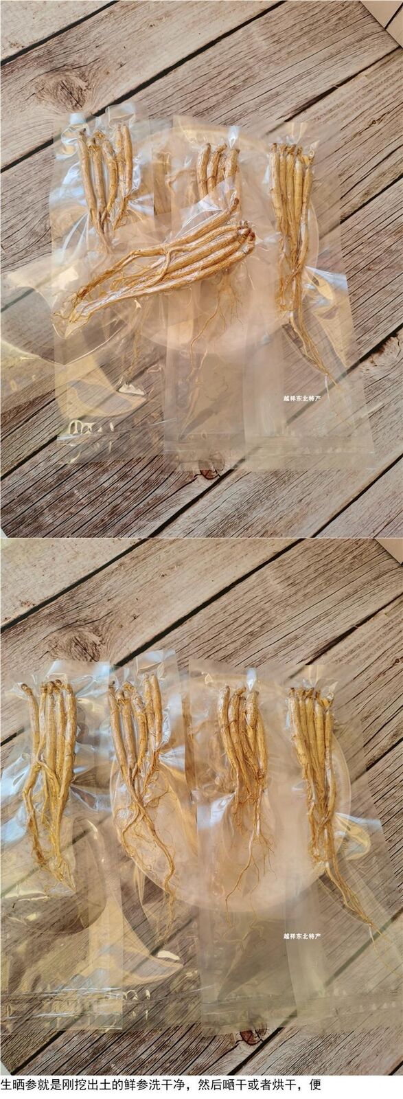 5pcs Changbai Mountain Dried Ginseng Whole Stem White Ginseng for Wine