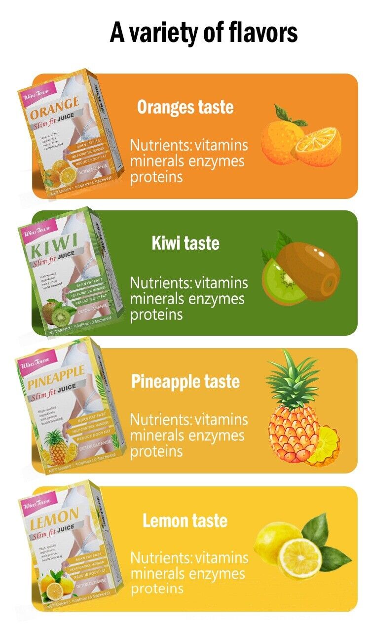 Kiwi Instant Fit Fruit Juice Flat Tummy Weight Loss Beauty Detox Powder 5g*10bag