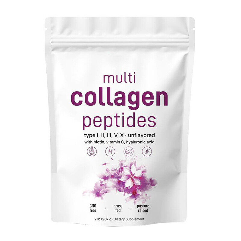 Multi Collagen Peptides Powder - Hydrolyzed Protein Peptides (Type I,II,III,V,X)