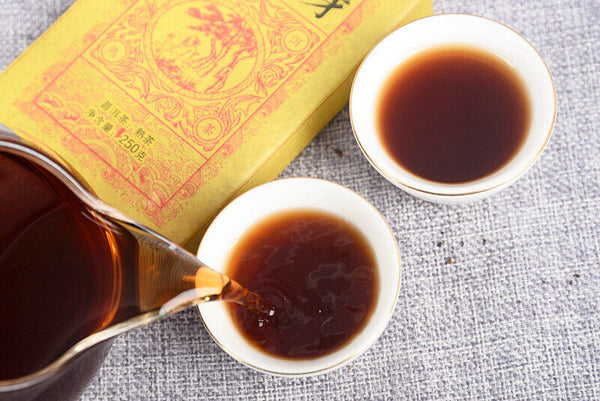 Yunnan Pu'er Ripe Tea Golden Bud Ripe Tea Brick 250g