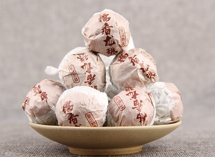 Glutinous Rice Fragrance Puerh Ripe Tea Dragon Pearl 500g Puerh Tea Tuocha