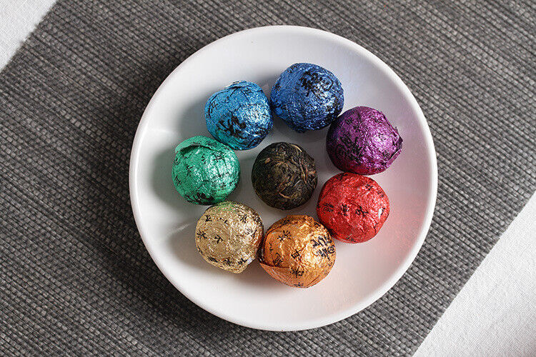Yunnan Puerh Raw Tea, 21pcs Seven Coloured Dragon Balls Tea Box Set