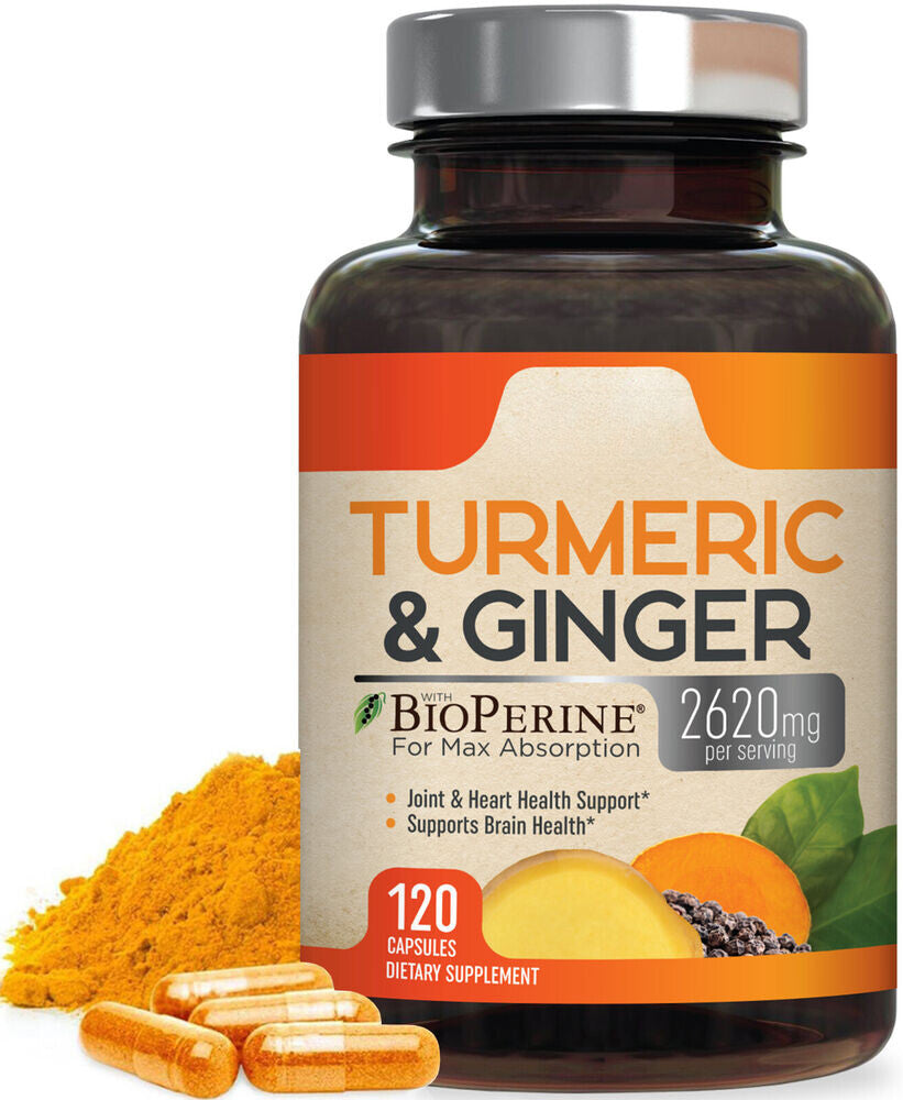 Turmeric Curcumin 2200mg with Ginger & Black Pepper for High Absorption