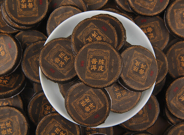 500g Yunnan Chenpi Pu'er tea cake citrus ripe tea black tea small jade cake