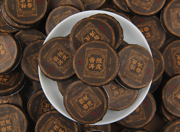 500g Yunnan Chenpi Pu'er tea cake citrus ripe tea black tea small jade cake