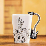Music Violin Guitar Ceramic Drinkware Mug Coffee Tea Milk Stave Cups with Handle