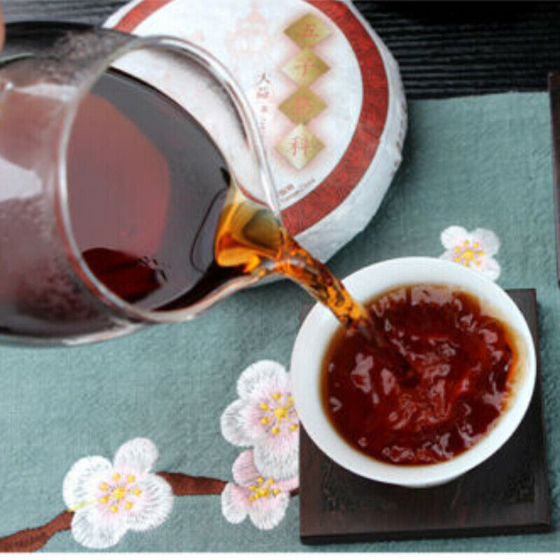 150g Menghai Dayi Ripe Pu-erh Tea Cake Wu Zi Deng Ke Ripe Puer Tea