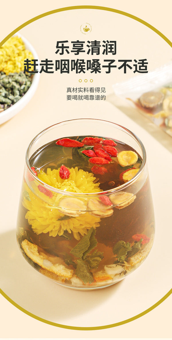 Luo Han Guo Pear Herbal Tea Bags Throat Soothing Moisturizing Sweet Drink