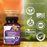 Turmeric Curcumin with Ginger - 95% Curcuminoids 2600mg Max potency w BioPerine