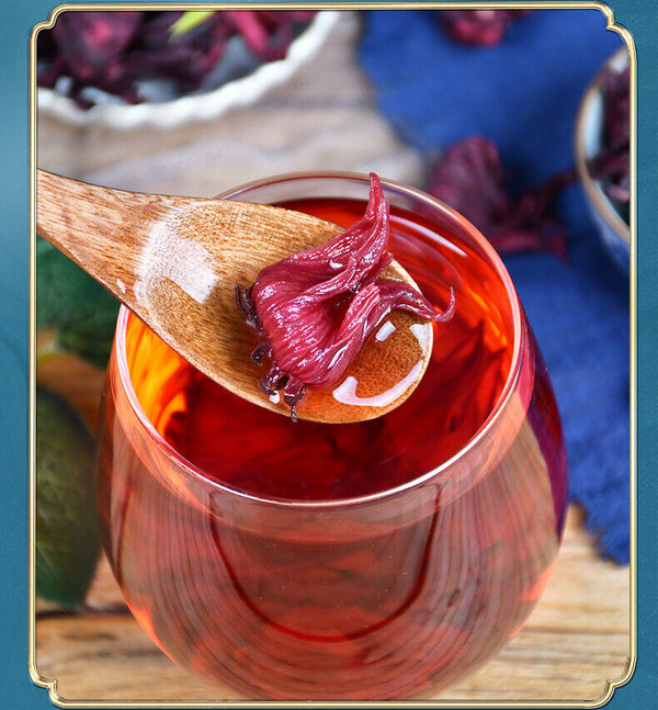 Rosehip and Hibiscus Flower Tea with Dried Roses in Tin Can 40g*2