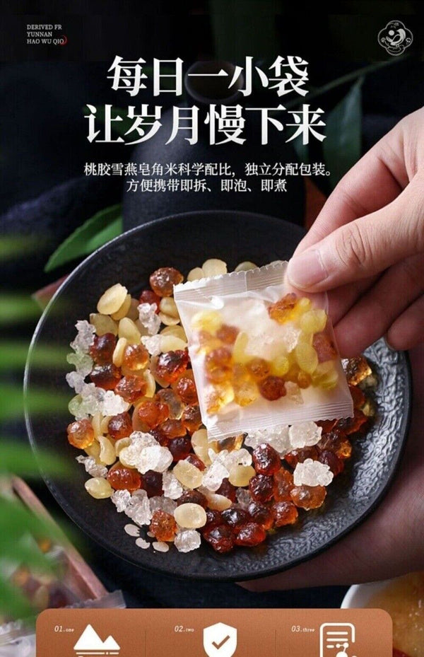 Peach Gum Snow Birds Nest Soapberry Instant Soup Base 620g 3 Cans