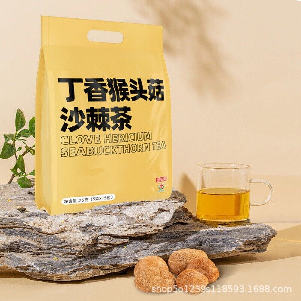 Lions Mane Clove Sea Buckthorn Tea Digestive Wellness Premium Herbal Blend