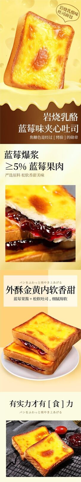Rock Cheese Sandwich Toast Bread Blueberry Sliced Breakfast Snack Bulk Box