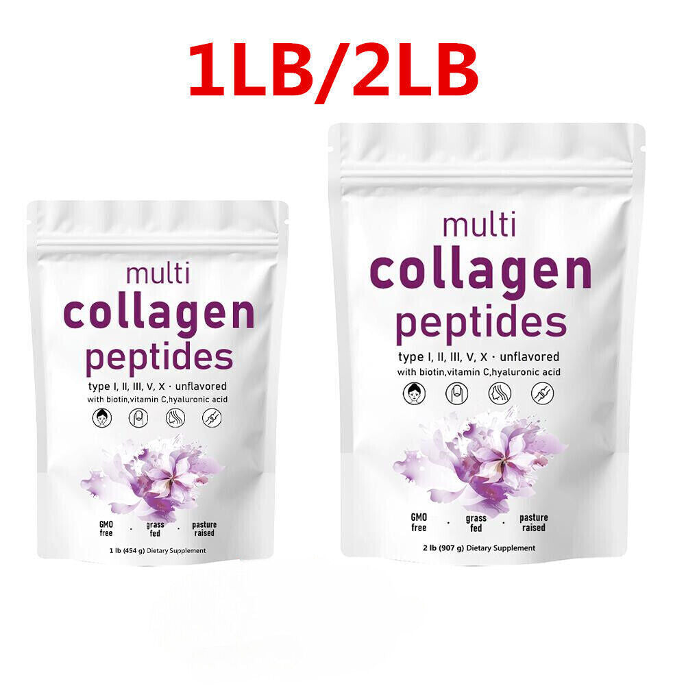 Premium Multi Collagen Peptides Powder - Hydrolyzed (Type I, II, III, V, X)