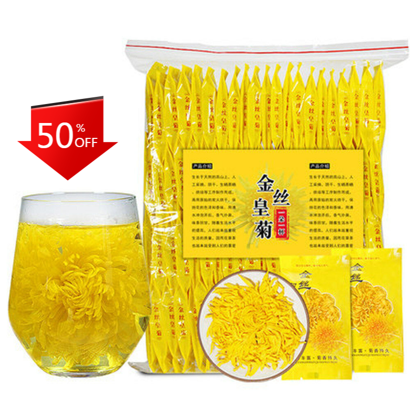 100pc Emperor Chrysanthemum Flower Tea bag,Giant Golden JU HUA Big Blooming tea Main image