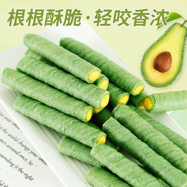 Avocado Banana Flavored Crispy Egg Roll Biscuits Office Snack Treat