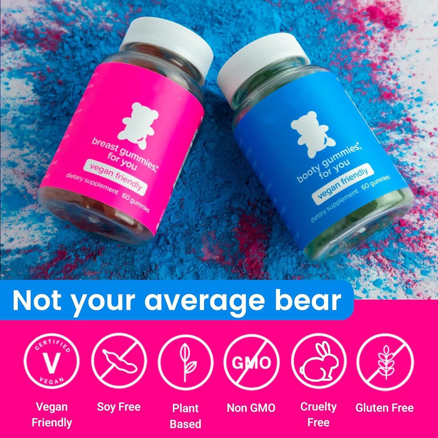 Booty Gummies Hip Big Butt Enhancement Buttock Natural Herbal Gummies~