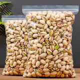 Pistachio large particle salt baked original flavor bagged snack firm and casual