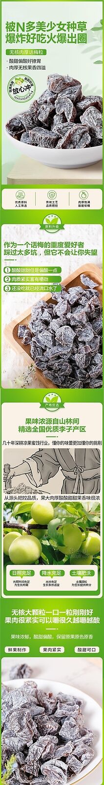 Sweet and Sour Seedless Preserved Plum Snacks Bulk Pack