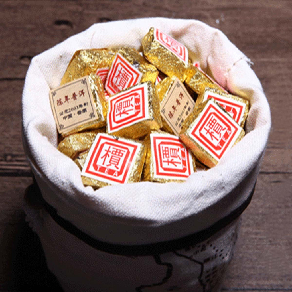 Ripe Puerh Tea Yunnan Bulk Bohai Square Puer Tea 50g-500g 1Pc/Cup Mini Brick Tea
