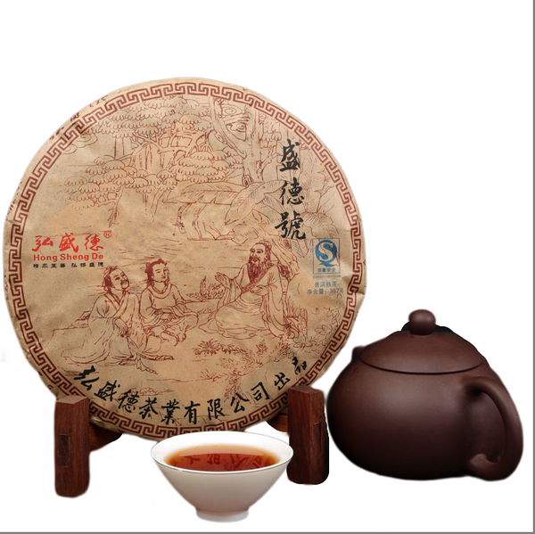 Old Ripe Tea Pu'er Tea Ripe Tea Menghai Old Ban Zhang Puerh Tea Cake 357g
