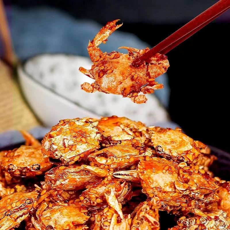 Spicy small crab snacks spicy crispy sea crab