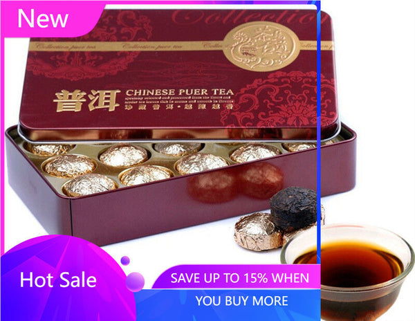 Hot Sale Black Tea 15 Pcs  Gift Packing Cooked Pu er tea Puerh Tea Tin box Tea