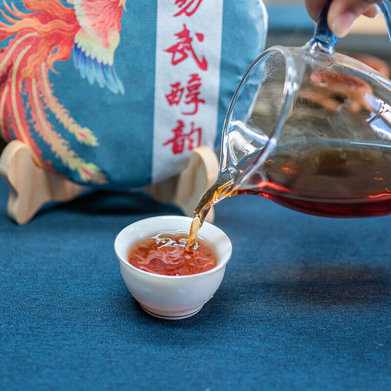 357G Yunnan Yiwu Mellow Rhythm Pu'er Seven Cakes Ancient Tree Aged Ripe Puer Tea