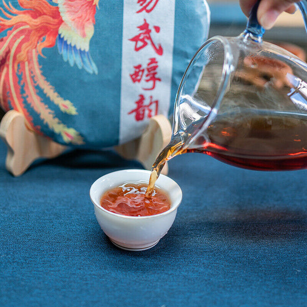 357G Yunnan Yiwu Mellow Rhythm Pu'er Seven Cakes Ancient Tree Aged Ripe Puer Tea