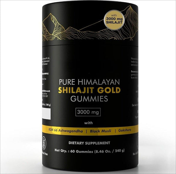 100% Pure Himalayan Shilajit Gummies | With Ashwagandha, Gokshura & other