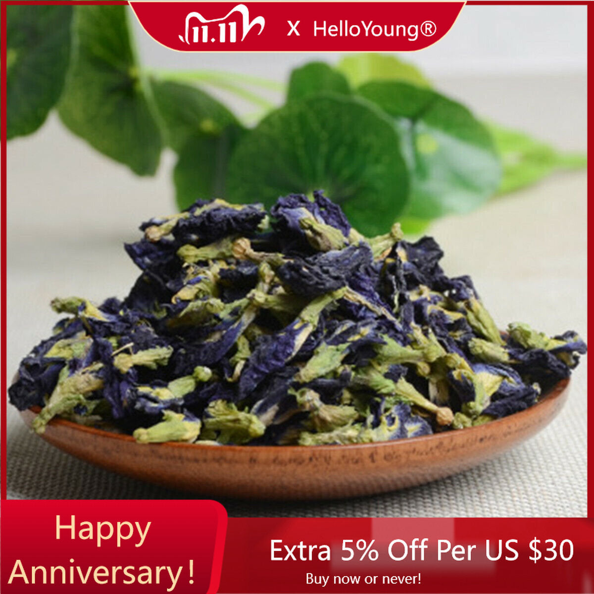 China Blume Tee Blauer Schmetterling Erbsen Tee 100g Top Class Clitoria Ternatea Main image