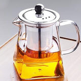Glass Teapot With Stainless Steel Infuser And Lid For Blooming Loose Leaf  Tea