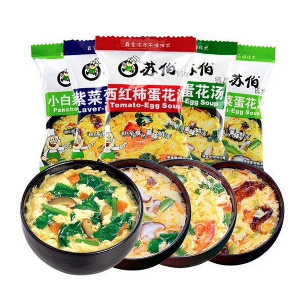 Instant Vegetable Egg Soup Freeze Dried Delicious Light Meal 1 Pack Premium