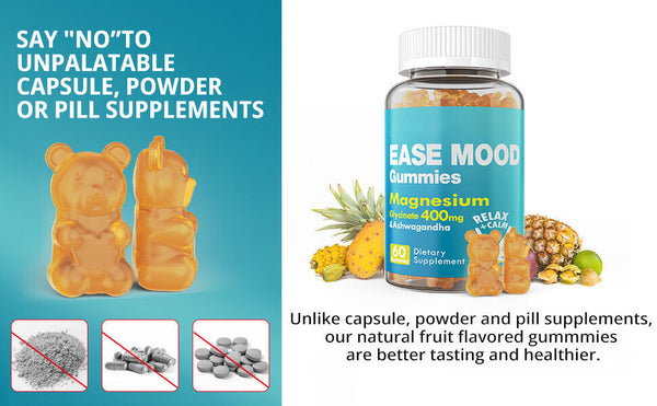Magnesium Glycinate Gummiesease mood gummy fruit flavored gummies 60 capsules
