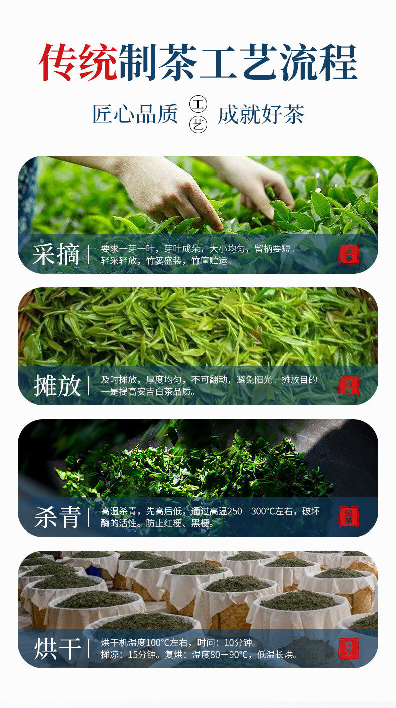 Grade Two Phoenix Style Pre-Qingming Gift Box Green Tea 125g New Anji White Tea