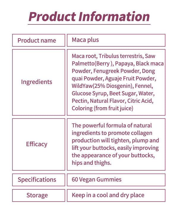 100% Natural Maca Root  Butt Firming BBL-Gummies for Butt Hips Enlargement Plus