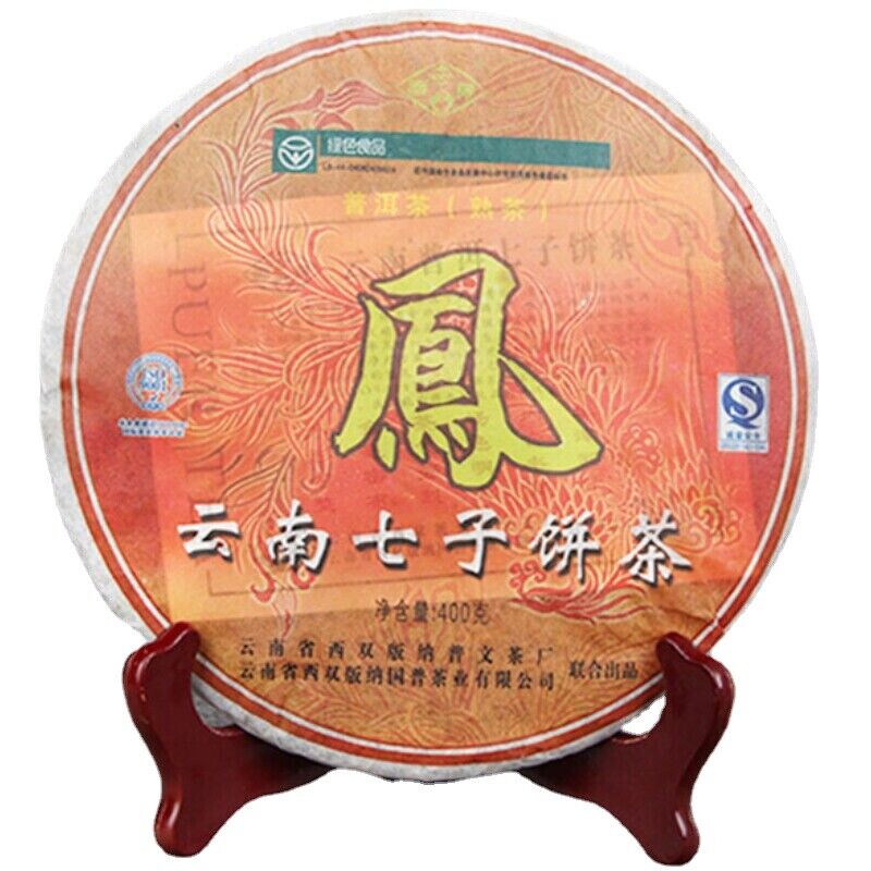 400g Top Puwen YUNYA Puer Ripe Pu-erh "Phoenx" Feng Bing Shu Puerh Tea Cake
