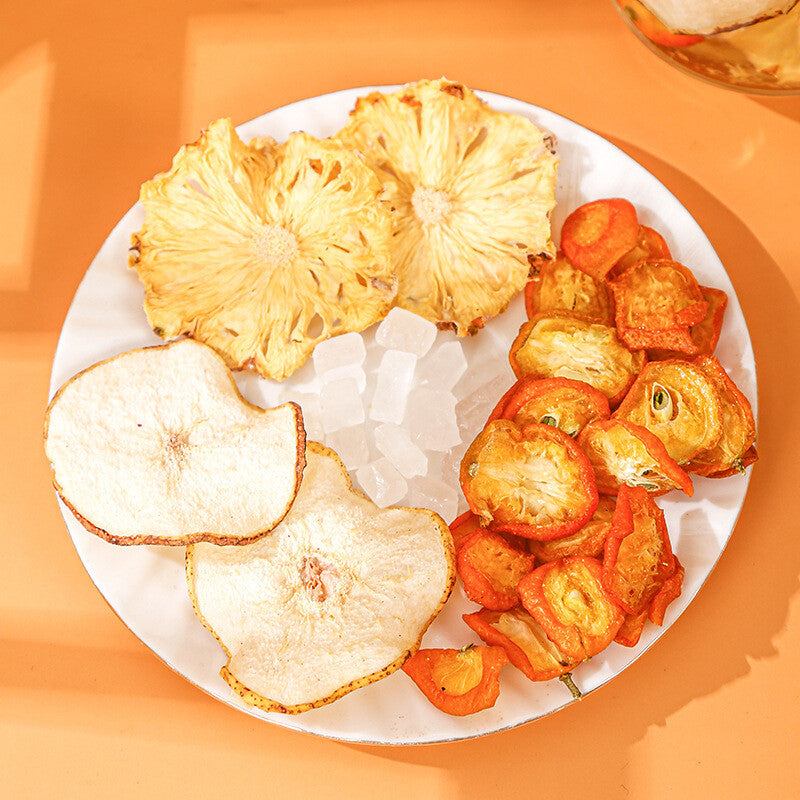 Fruit Tea with Kumquat Pineapple Pear Independent Bags for Throat Dryness Relief