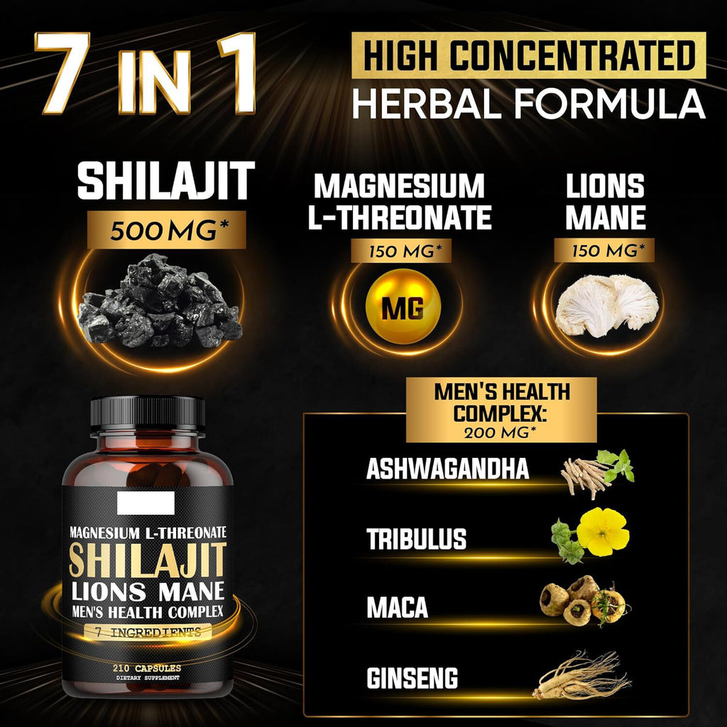 Shilajit Pure Himalayan Organic Ashwagandha Maca Ro... 1000mg Health Complex as